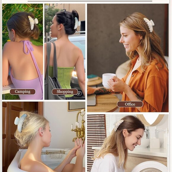 3PCS Hair Claw Clips Acrylic Non-slip Strong Hold for All Hair Types - Picture 5 of 7